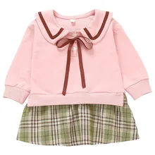 Платье для девочек; сезон весна-осень; платье в школьном стиле для маленьких девочек