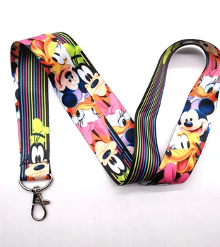 

New cartoon Pluto Donald Duck mickey minnie Neck Strap Lanyards Badge Holder Rope Pendant Key Chain Accessorie