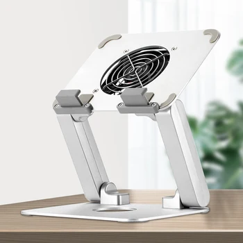 

Tablet Stand Universal Multifunctional Bedroom Portable Office Adjustable Angle With Cooling Fan Anti Slip Aluminum Alloy Home
