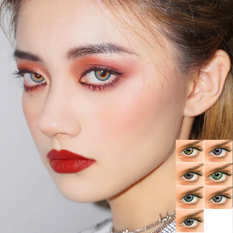 Beautiful Pupil Color Contact Lenses Monthly Throw Female Path 14mm Cute Multicolor Party Gift Cartoon Girl Decoration Cosplay