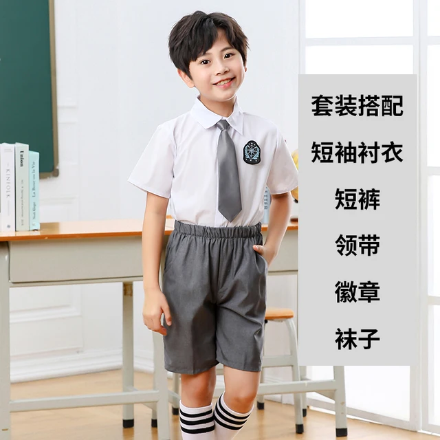 Uniformes escolares japoneses Jk para estudiantes de primaria, conjuntos de cortos, calcetines con lazo, negro, gris y azul marino|Uniformes escolares| - AliExpress