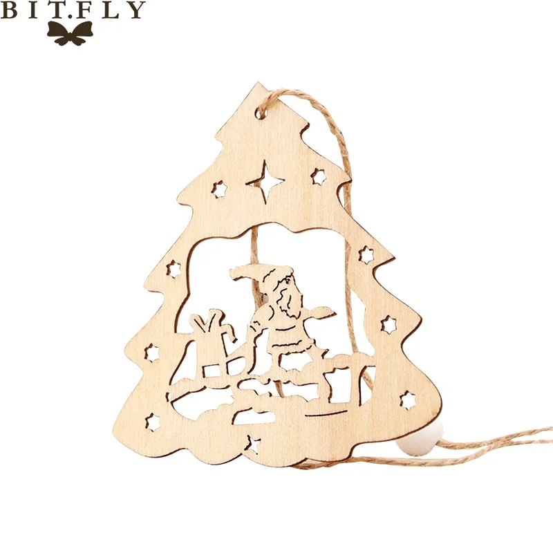 Santa Claus bell BITFLY новогодняя елка висячие украшения Снежинка, снеговик, лось, колокольчик Дерево Висячие гирлянды Рождественская елка Подвески настенные украшения - Цвет: Santa Claus bell