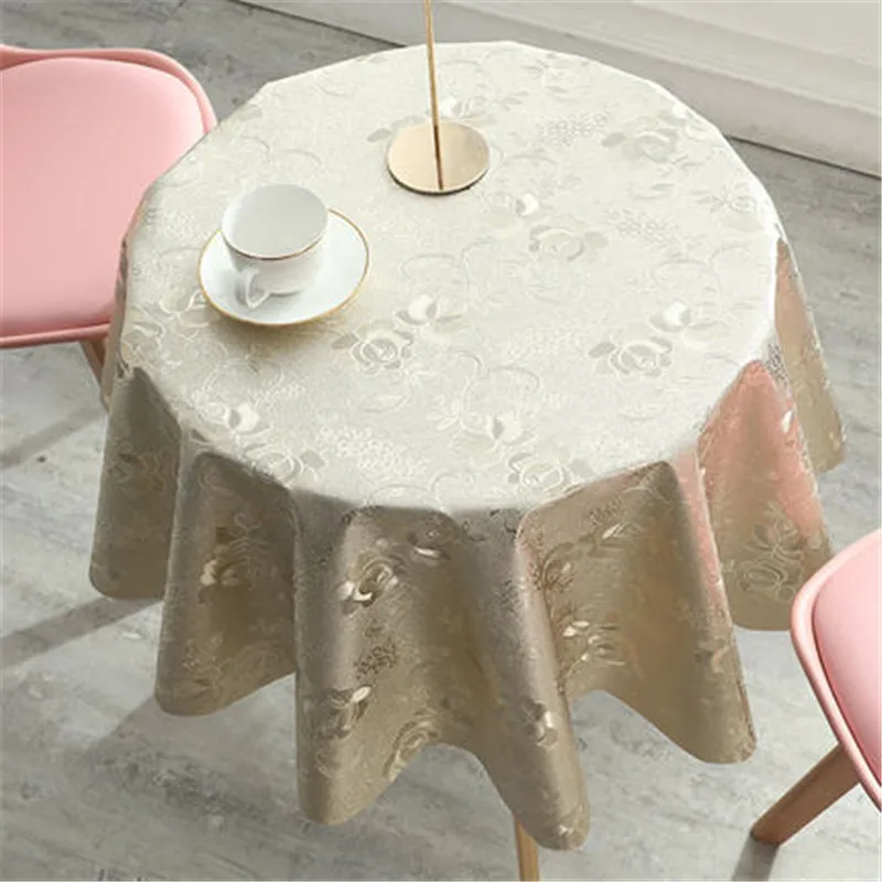ZHUO MO Soft Oilproof Waterproof TableCloth PVC Bronzing Table Cloth  Disposable table cover for Kitchen Dining Wedding decor