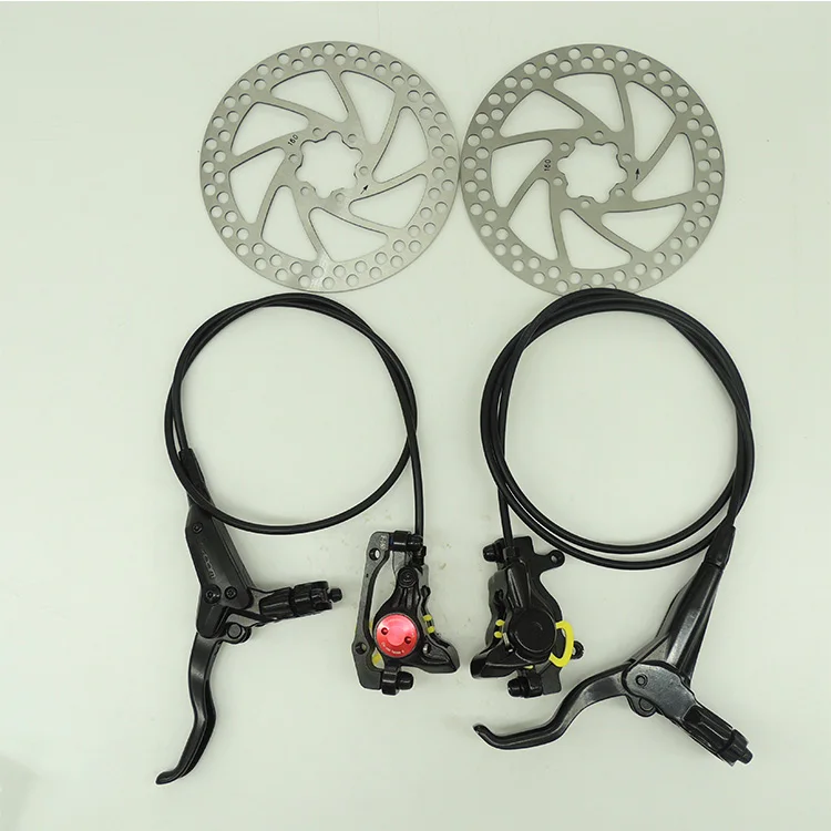 ZOOM режим велосипед Гидравлический тормозной комплект 770/1330 мм MTB велосипедный масляный нажимной диск тормозной набор передние и задние части велосипеда с диском - Цвет: a set with disc