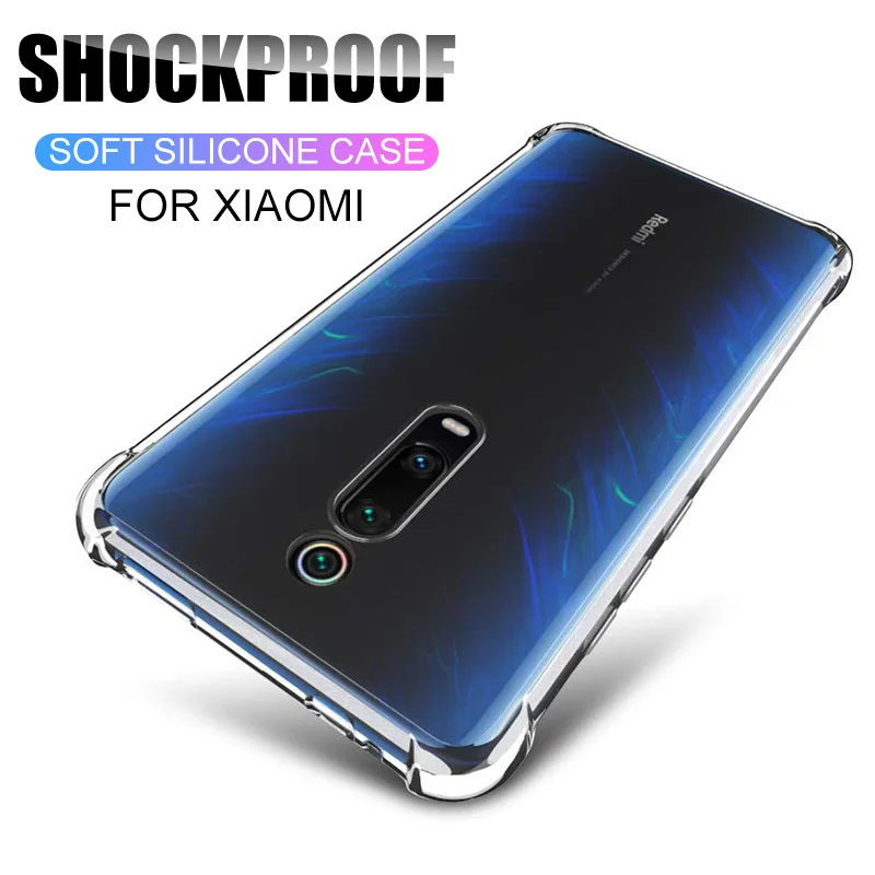 

Shockproof Silicone Phone Case For Xiaomi Mi 9t Pro A1 A2 9 8 Se Soft Tpu Transparent Back Cover Case For Mi 6 5x 6x With Airbag