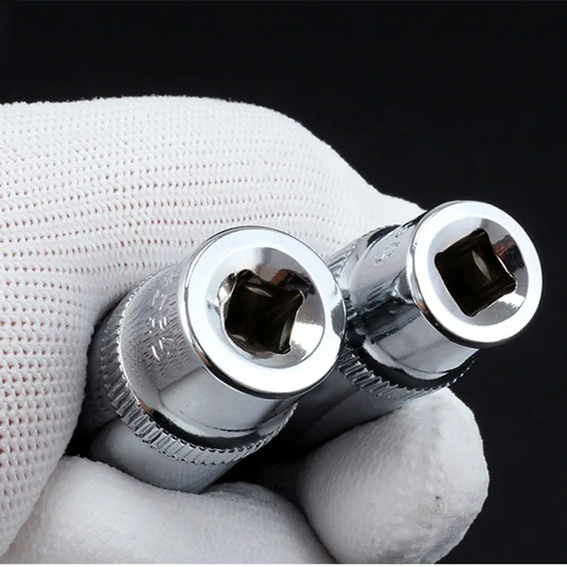 1/4 Socket Set Adapter Long Sockets 4-14mm Deep Socket Tool Heads Torque Spanner Ratchet Wrench Wrench Socket Set Socket Adapter Converter Ratchet Wrench Adapter Socket Wrench Head Sleeve