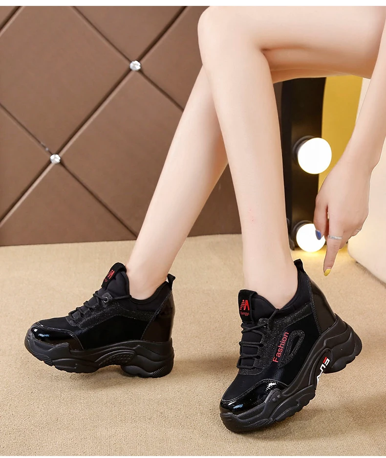 Size35-40; женские зимние кроссовки на платформе; коллекция года; сезон осень-зима; теплые плюшевые бархатные туфли с хлопчатобумажными стельками; кроссовки для отдыха на танкетке со шнуровкой
