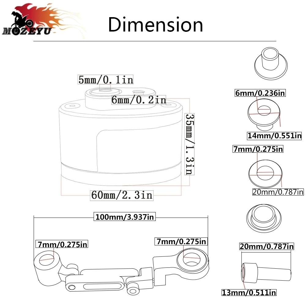 Для Honda Yamaha Ducati Suzuki Kawasaki HC132 Z750 Z800 Z900 мотоциклетная часть Передняя бутылка резервуар тормозной цилиндр масло жидкость чашки