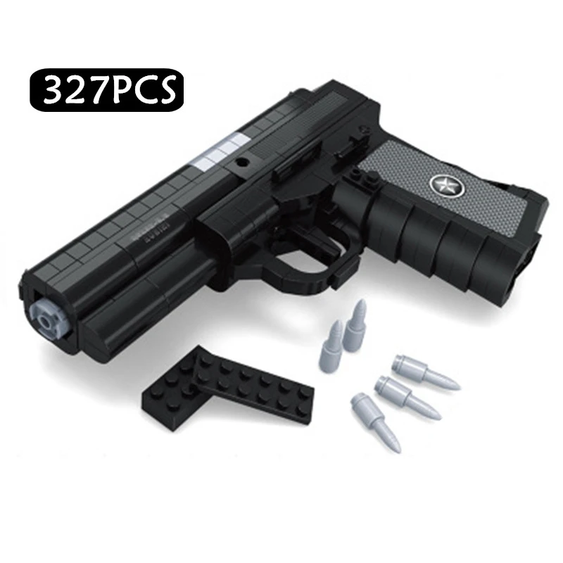

327pcs Building Blocks Military Technic Pistol Gun Assembly Battlegrounds Soldiers Weapon Bricks Toys For Children Kid Boy Gifts