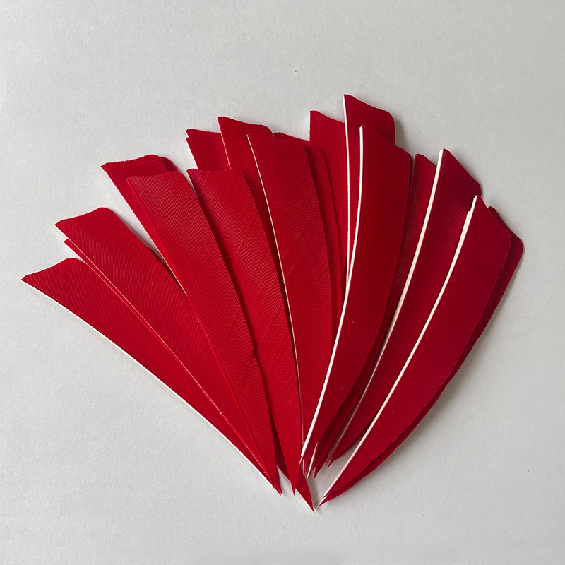 100Pcs IBOUNFOX 4" Shield Archery Arrow Feather Fletching RW Hunting Bow Arrow Accessories Natural Turkey Feathers 5