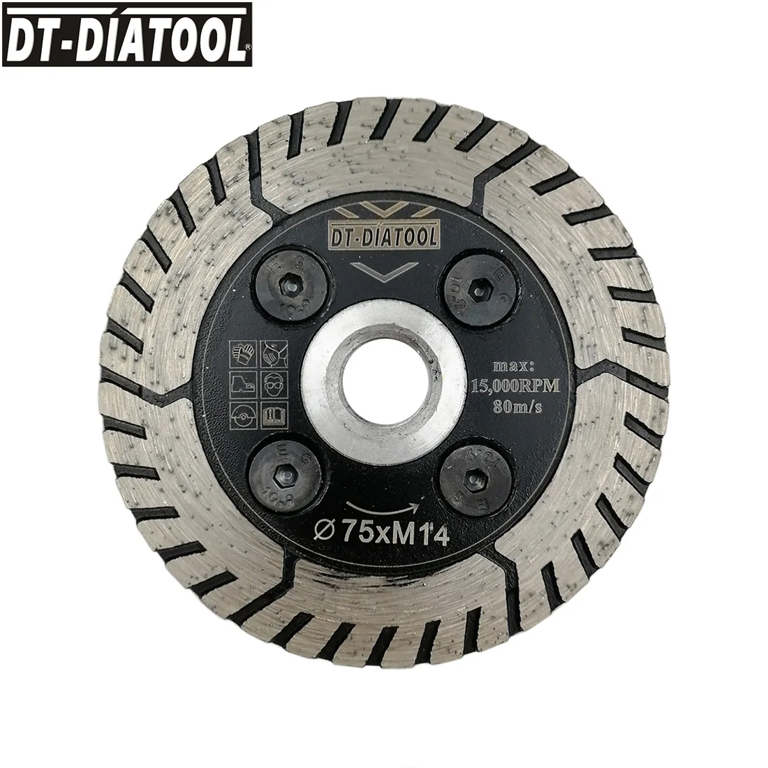 DT-DIATOOL 1 шт. M14 диаметр 75 мм Горячий прессованный Алмазный двойной пильный диск для резки Grindng диск для резки измельчения заточки гранита мрамора бетона