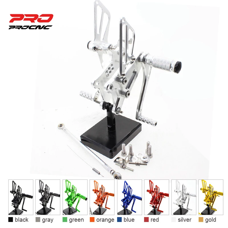 For Honda VFR400 NC30 RVF400 NC35 VFR 400 NC 30 adjustable Aluminum Motorcycle Rearset Footrest Footpeg  Rear Set Footrest Pedal