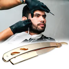 3 цвета для мужчин бритвенные парикмахерские инструменты лезвие для волос складное лезвие для бритвы нержавеющая сталь прямой борода бритвенный держатель волос Romoval