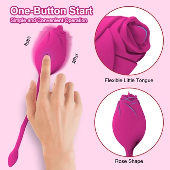 Wireless Rose Vibrator Female Toy Tongue Licking G-Spot Simulator Vaginal Ball Love Egg Vibrating Adults Sex Toys for Women 18 3