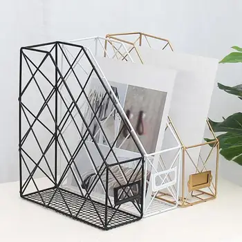 

Metal Desktop Office Study Room Books Storage Rack Bookshelf Holder Organizer