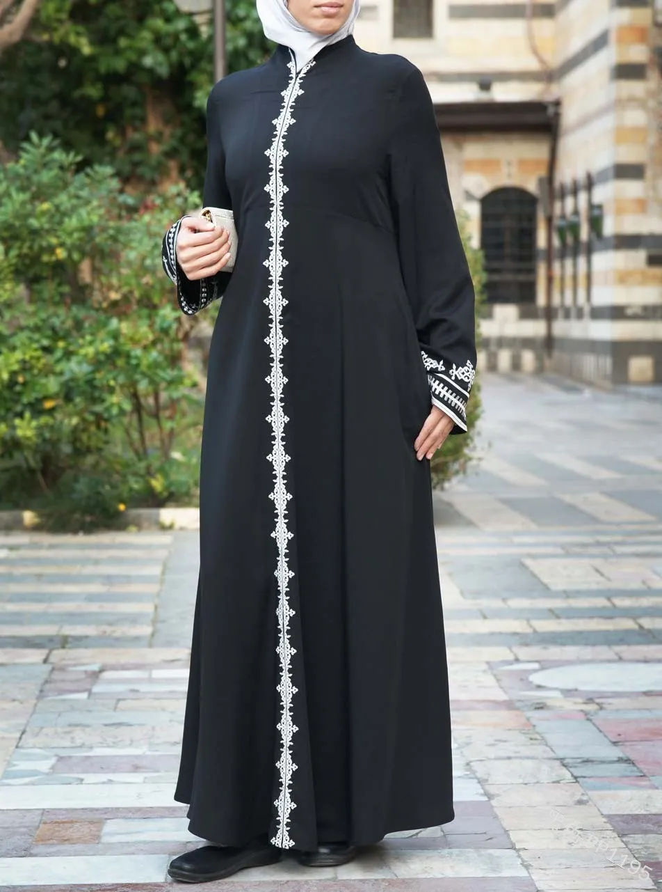 Элегантное мусульманское платье с вышивкой; вечернее платье; Vestidos; кардиган-кимоно; длинные халаты; Jubah; Ближний Восток; Eid Ramadan Islamic