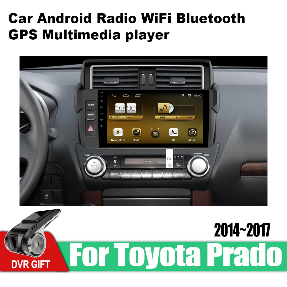 Автомобильный мультимедийный GPS навигатор Android 2 din для Toyota Land Cruiser Prado 150 2014 2015 2016 2017