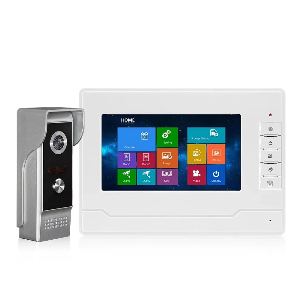 

2020 New Arrival Touch Screen 7 Inch Video Door Phone,Home Security Video Intercom Doorbell snapshot , video record
