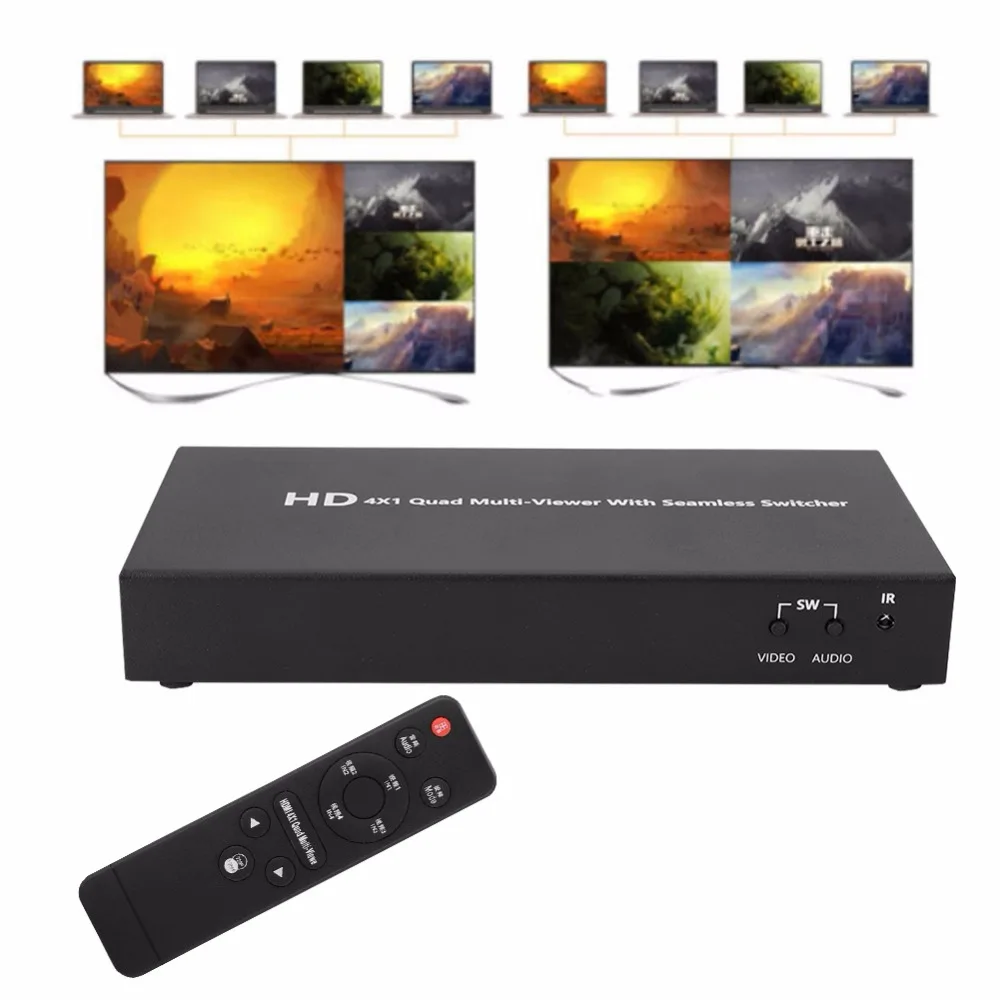4X1 HDMI изображения Quad видео сплиттер бесшовный переключатель 1080 p/1080i ЕС 110-240 В