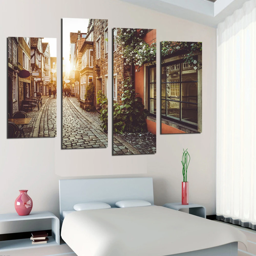 DIY-5d-diamond-Painting-4-pcs-European-Town-Street-Landscape-Decorative-Diamond-Embroidery-cross-stitch-mosaic (2)