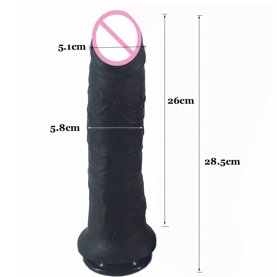 FAAK28.5*5.8cm Huge Silicone Realistic Dildo Masturbator Super Long Penis Anal Butt Plug Suction Cup Big Dick Sex Toys For Women