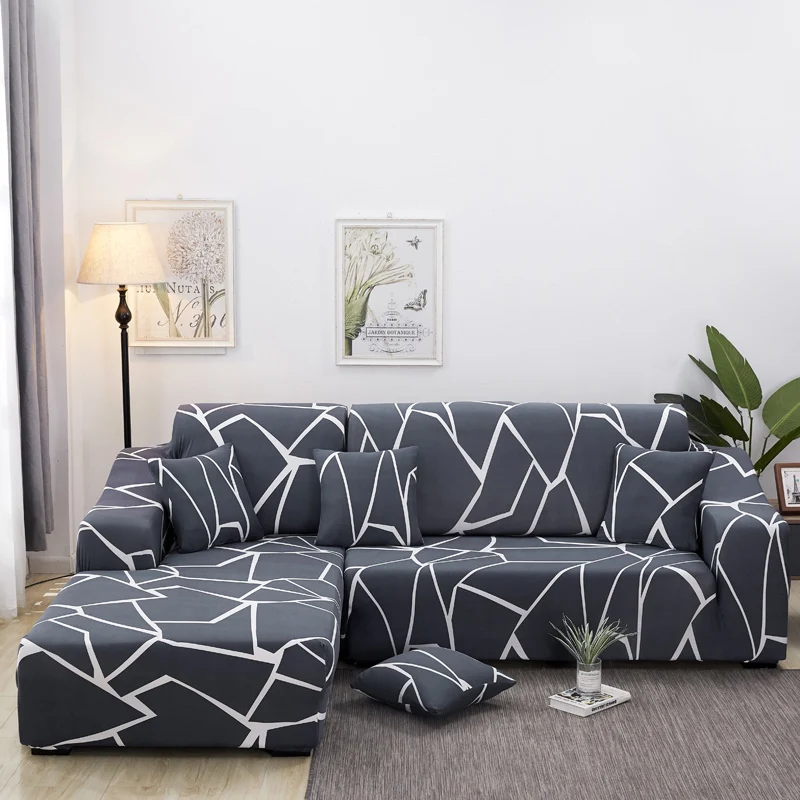 L форма d покрывала для дивана стрейч мебель протектор полиэстер Loveseat диване крышка шезлонг Стрейч L форма диван Slipcover - Цвет: B