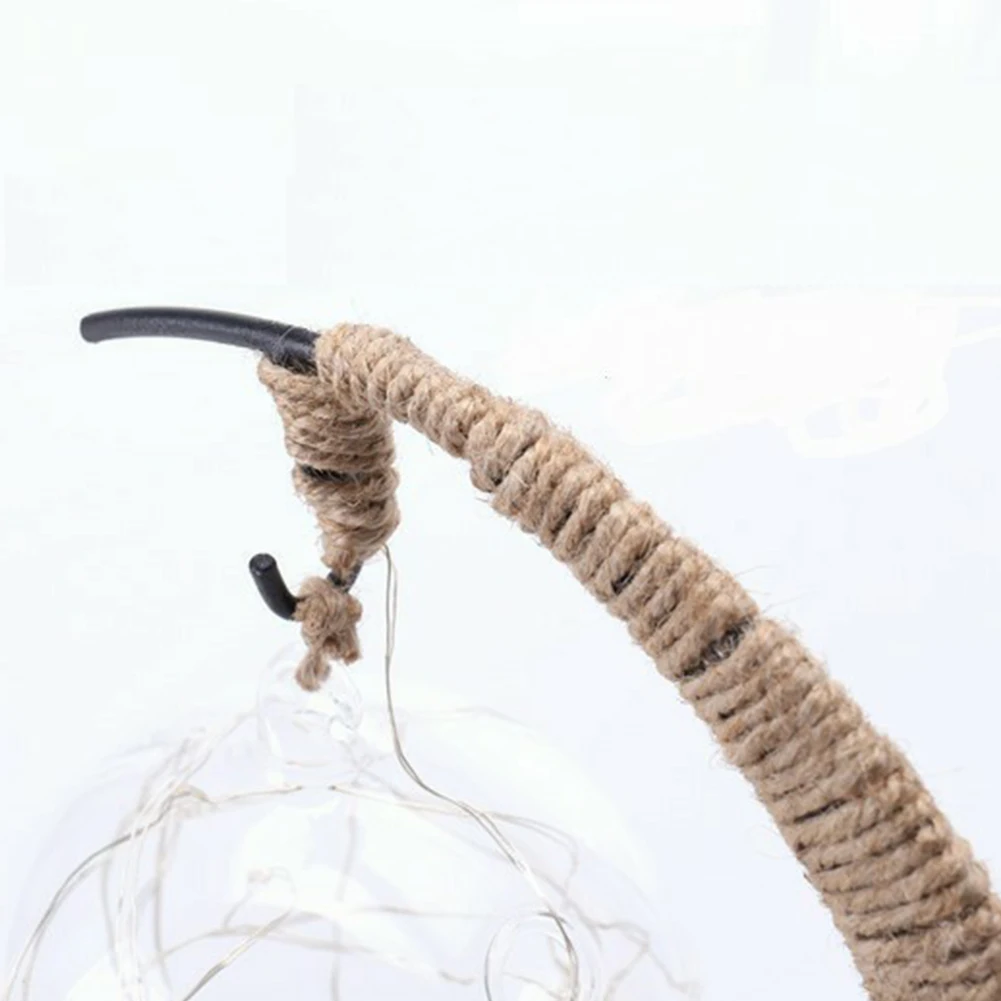Handmade Hemp Rope Iron Night Light LED Star Moon Lamp Apple Christmas Garland lights Living Room Bedroom Decorator For New Year