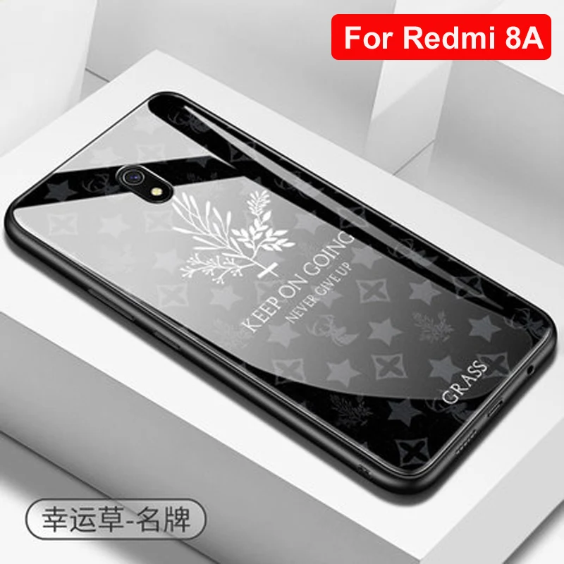 Для xiaomi redmi 8A чехол redmi 8A закаленное стекло+ ТПУ Рамка твердая задняя крышка для xiaomi redmi 8 стеклянный чехол redmi 8 оболочка