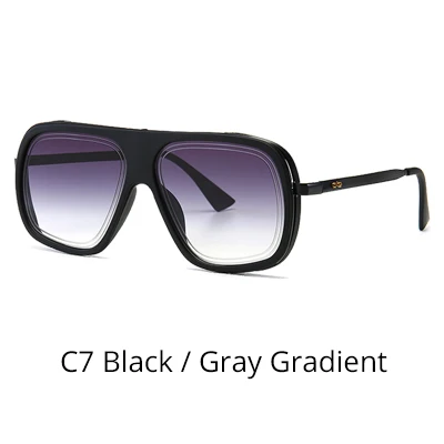 C7 Black-Gray Ralferty больших размеров мужские солнцезащитные очки бренда класса «Люкс» Солнцезащитные очки Квадратные мужские солнцезащитные очки De Sol женские солнцезащитные очки для мужчин женские солнцезащитные очки C2672 - Цвет линз: C7 Black-Gray