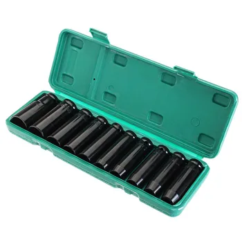 

8-24mm 1/2" Drive Deep Impact Socket Set Heavy Metric Garage Tool for Wrench Adapter Hand Tool Set 10pcs/set