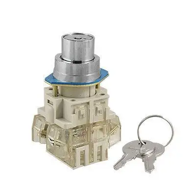 

AC 660V 10A On/Off 2 Position Rotary Selector Key Lock Switch 1 NO N/O 1 NC N/C