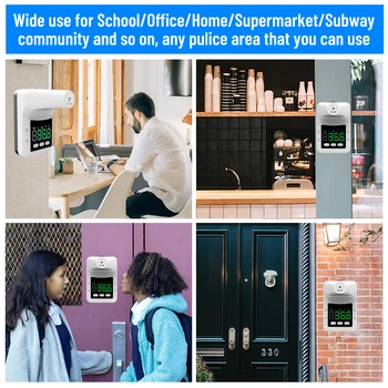 Bluetooth-compatible Wall Mounted Thermometer Infrared Non-contact Digital Thermometer Fever Thermometer for Home Office School 6