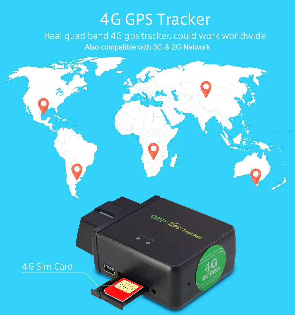 Gps трекер Автомобильный OBD локатор задний 3g 4G 2G OBDii диагностический инструмент DTC код голосовой монитор вибрационная сигнализация Geo отслеживание реального времени