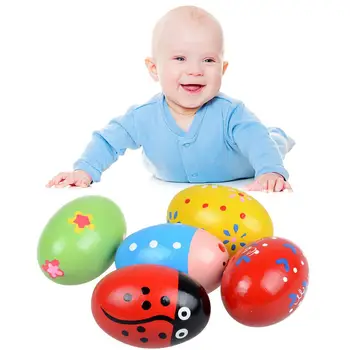 

Baby Ttoys oddler Baby Wood Beetle Sand Egg Musical Instrument Educational Rattle Toy