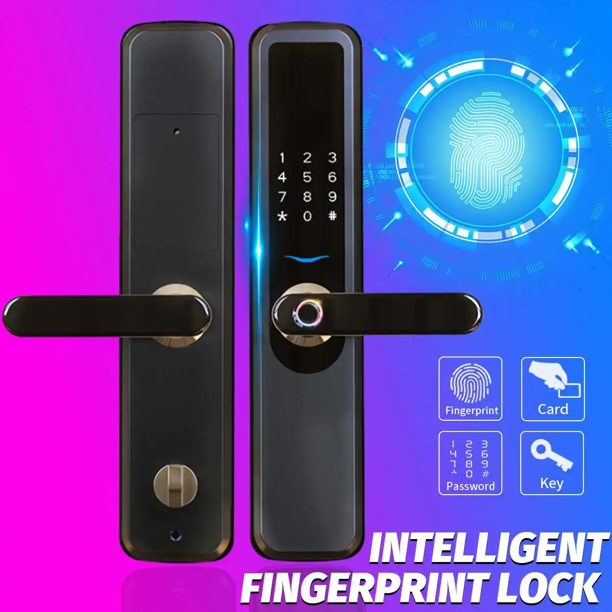 

Fingerprint Lock Security Electronic Smart Door Lock APP Touch Password Keypad Card Fingerprint 5 Unlocking Ways Security Lock