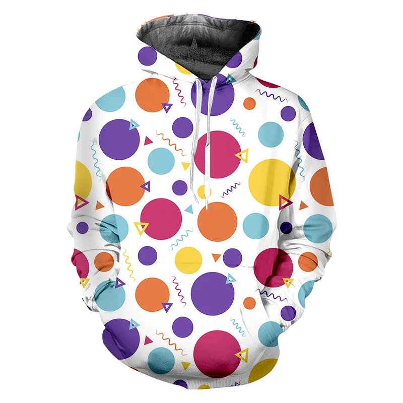 

IFPD EU Size Fall Casual Hoodies Mens Cool Print Colorful Geometric Figures 3D Sweatshirt Couple Hooded Man Long Sleeve Pullover
