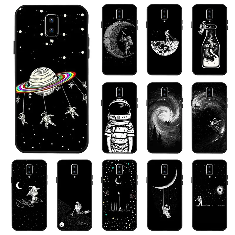 

Fashion Black Silicon Case For Oneplus 7 Pro Cases Anti-knock Phone Cover For OnePlus 5 6 6T Cover One Plus 7 6 6T 5 Fundas