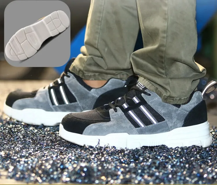 Men's Steel Toe Footwear Work Safety Shoes Casual Breathable Soft Light Outdoor Sneakers Puncture Proof Ankle Boots For Men