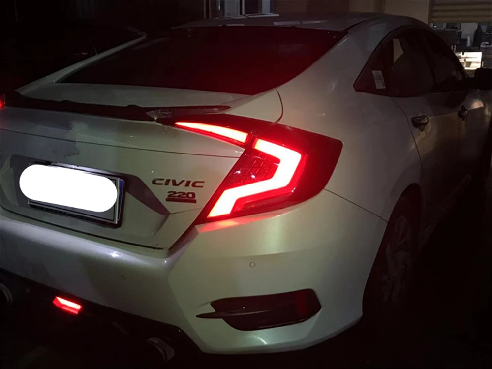 1 комплект для Honda Civic задний фонарь Civic светодиодный задний фонарь DRL светодиодный динамический сигнал тормоза заднего хода аксессуары