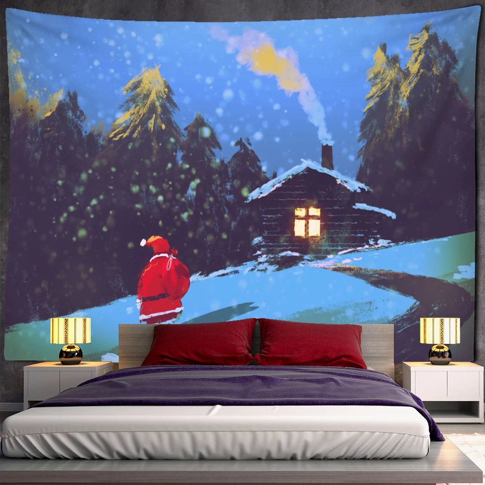 Tapestry Camel Starlight Oil Painting Wall Hanging Christmas Bohemian Style Psychedelic Witchcraft Mystery Home Decor tapestry decorations