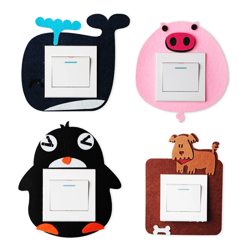 

NICEYARD Pig Dog Penguin Whale Shape Switch Cover Protector Home Decor Decoration Sticker Wall Sticker Cartoon Animal Style