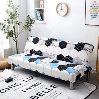 

Universal Size Printed Sofa Bed Cover Armless Elastic Couch Covers Folding Seat Slipcover Washable Stretch Covers Cheap Hotel