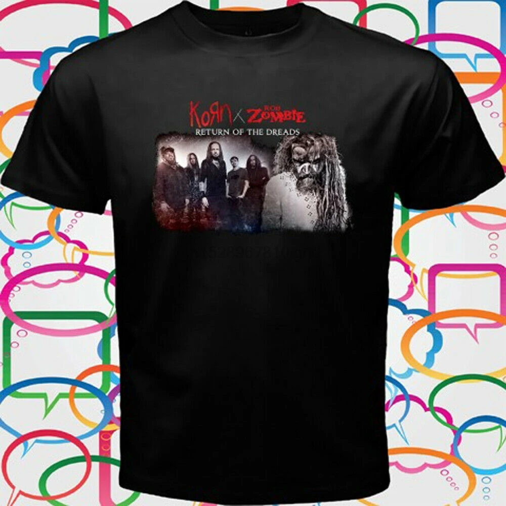 Новый Korn Rob Zombie Return Of The Dreads Tour Мужская Черная Футболка размер S 3Xl |