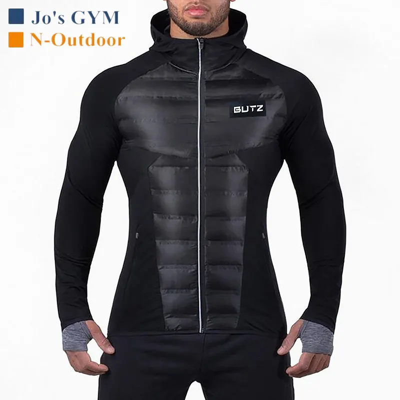 

Winter Men Jacket Plus Velvet Thicken Coat Cotton Warm Hooded Sportswear Comfortable Sleeve Zip Slim Casual Outdoor Sports