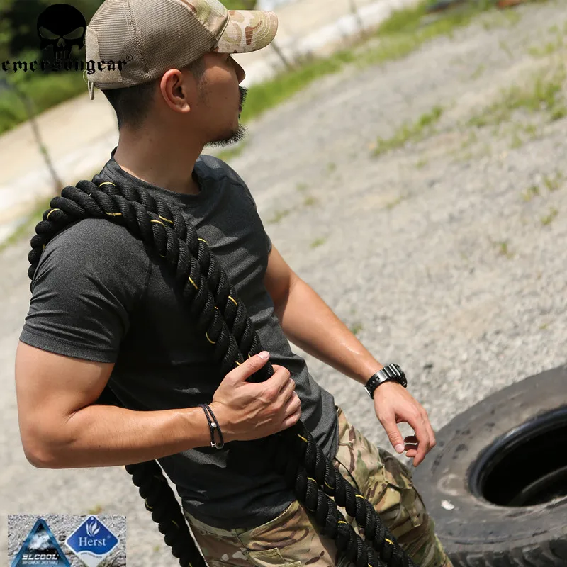 Emersongear быстросохнущая спортивная мужская футболка для бега фитнес тонкий высокая эластичность дышащий Бодибилдинг отражение Мужская s футболка M