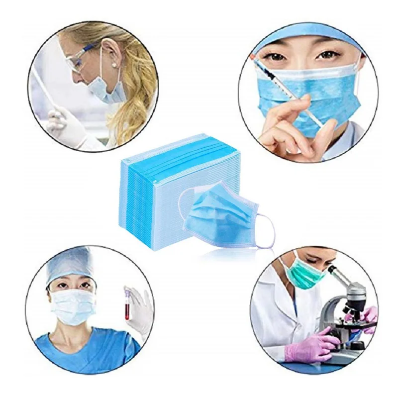 New Arrival Disposable Mask 20/50/100Pcs/Pack pm 2.5 Nonwoven Breathable Single-use 3 Layer Mouth Dust 3ply Face Masks Shields