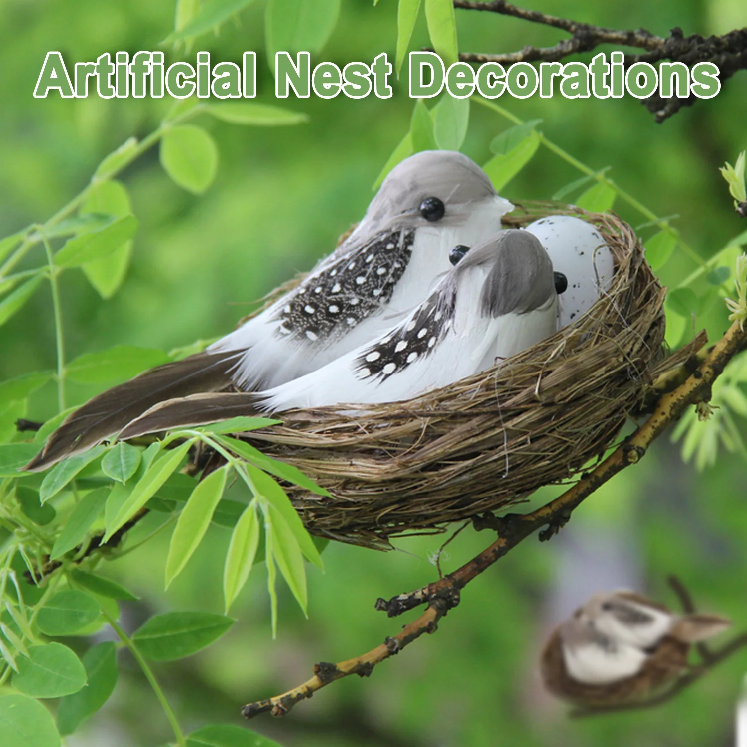 Behogar 2 комплекта пасхальное Птичье гнездо украшение с искусственными птицами и