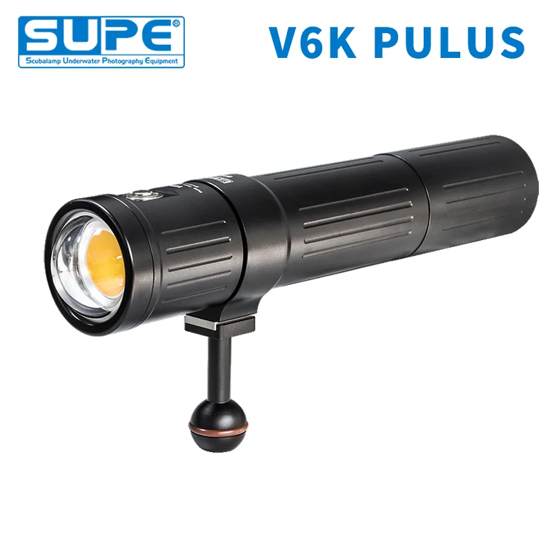 SUPE Scubalamp V6K Plus 12000 люмен подводный фото видео свет Дайвинг поиск свет угол луча 120 высокий средний низкий затемнение