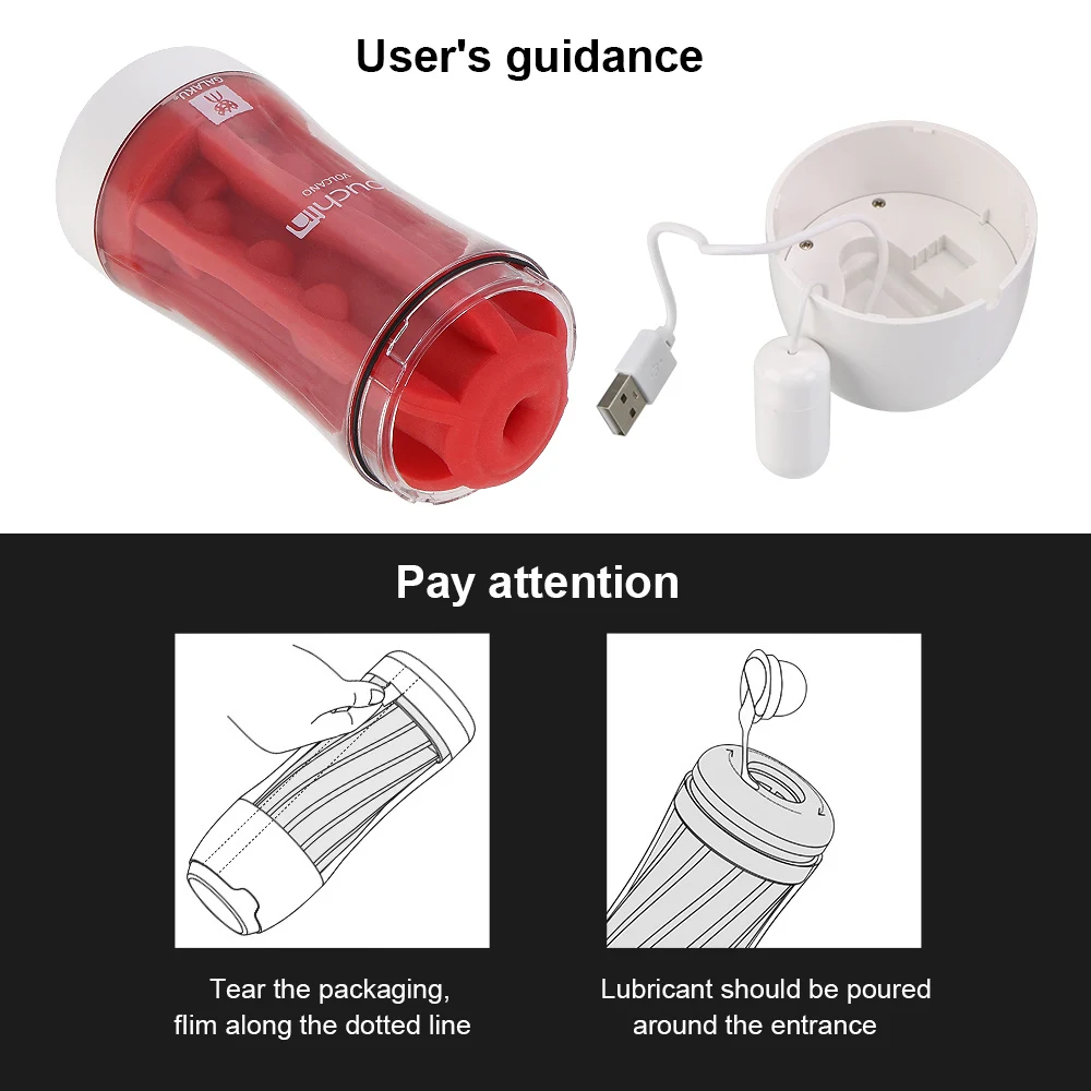 Vibrating Male Masturbation Cup With Vacuum Suction And Texture_voghion.com