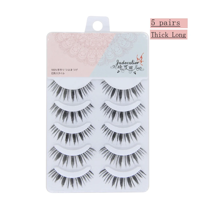 Новые 5 пар в японском стиле накладные ресницы дешевая цена толстые длинные